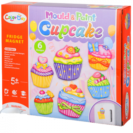 Set de pictat si creat magneti, Cupcake, 6 forme diferite [1]