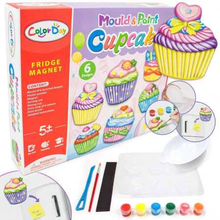 Set de pictat si creat magneti, Cupcake, 6 forme diferite [0]