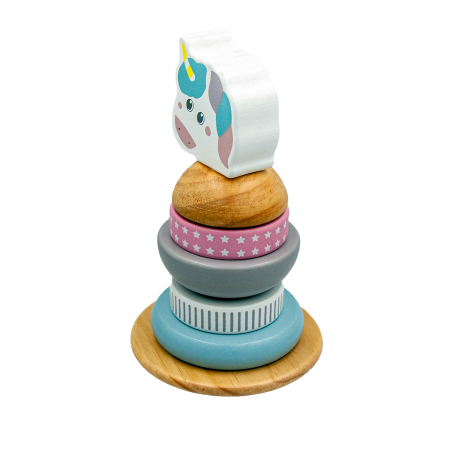Set Educativ si Interactiv, Turn de Stivuit, Unicorn, 6 Piese, + 12 Luni [1]