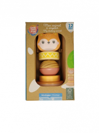 Set Educativ si Interactiv, Turn de Stivuit, Vulpe, 6 Piese, + 12 Luni [3]