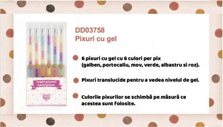 Set fluo roll-gel 6 culori combinate, Djeco [3]