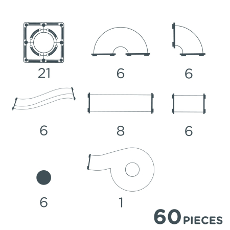 Set magnetic Circuit cu bile Compact 60 Piese, Cleverclixx [1]