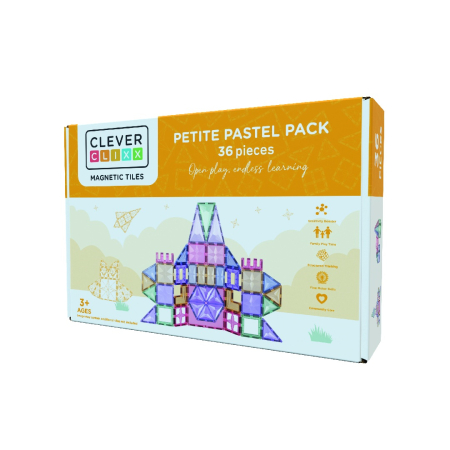 Noutati si reduceri - Set magnetic de construit Pastel 36 piese, Cleverclixx