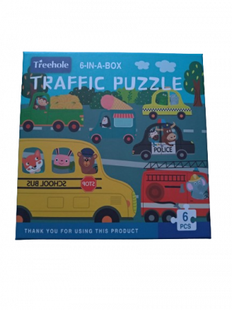 Set puzzle de jucarie, 6 vehicule din 6 piese, din carton rezistent [1]