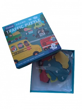 Set puzzle de jucarie, 6 vehicule din 6 piese, din carton rezistent [2]