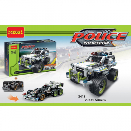 Seturi de constructie - Set Tehnic Constructie, Model 3418, Masina de curse, 185 piese - Decool
