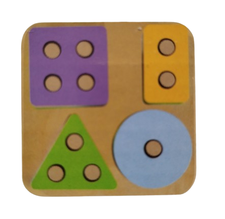 Sortator educativ din lemn, 4 forme geometrice, 17 piese, Montessori, 3 ani+, EduJucarii [3]