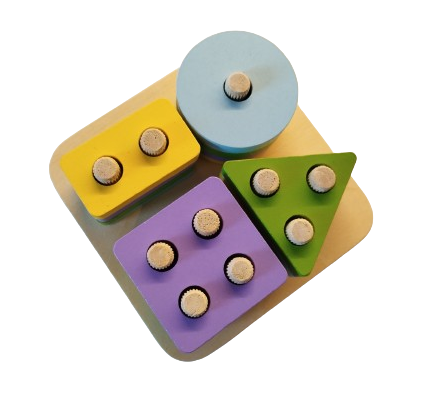 Sortator educativ din lemn, 4 forme geometrice, 17 piese, Montessori, 3 ani+, EduJucarii [6]