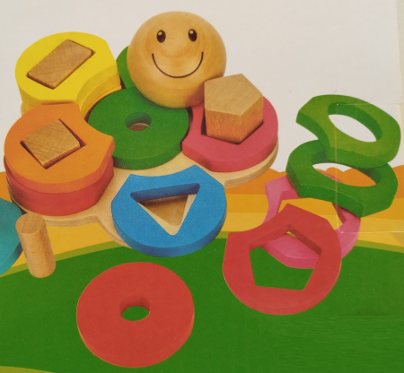 Sortator educativ din lemn, Floare, forme geometrice, Montessori, 3 ani+, EduJucarii [8]
