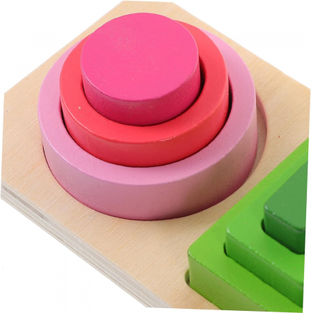 Sortator multistrat cu forme geometrice, 5 coloane, Montessori, multicolor, 2 ani+ [9]