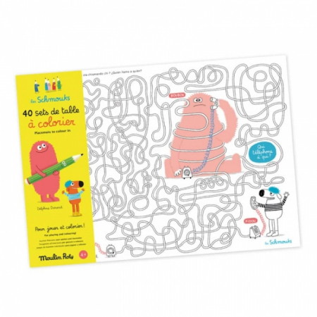 Noutati si reduceri - Suport de farfurii de colorat Monstruleti, Moulin Roty