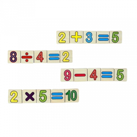 Tabla educativa cu 2 fete din lemn, Joc matematic pentru invatararea numerelor si operatiilor matematice, calculeaza, deseneaza si asociaza cercurile, 3 ani+ [6]