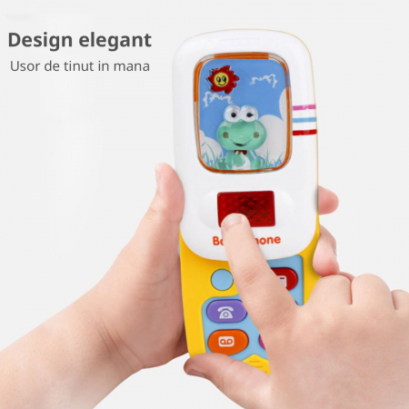 Telefon de jucarie interactiv, butoane, sunete, lumini, o interfata atractiva si un design atragator [1]
