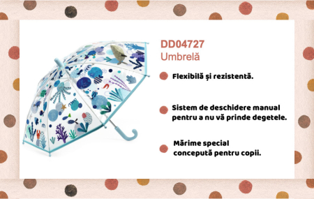 Umbrela pentru copii Motive marine, Djeco [4]