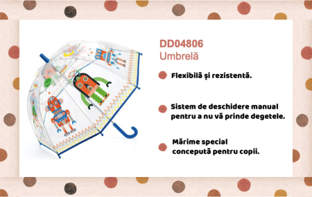 Umbrela pentru copii Roboti, Djeco [4]