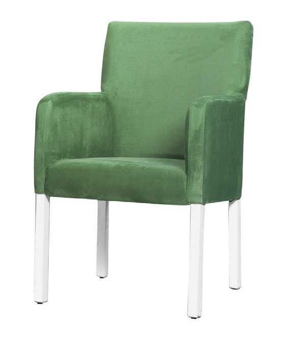 Fotoliu tapițat cu brațe și cadru metalic [1]