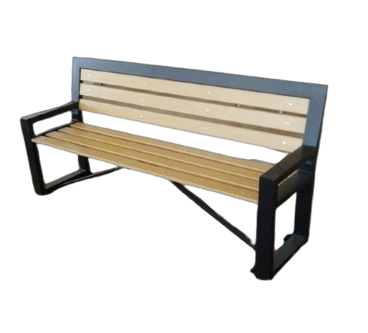 Banca cu structură solidă din metal și lemn tip Werzalit [1]
