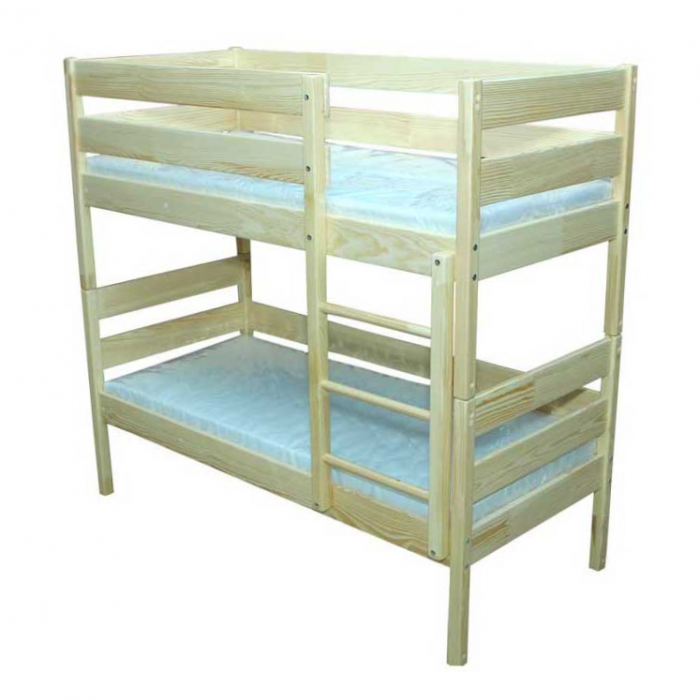 Pat supraetajat de copii din lemn natural, fără saltea [1]