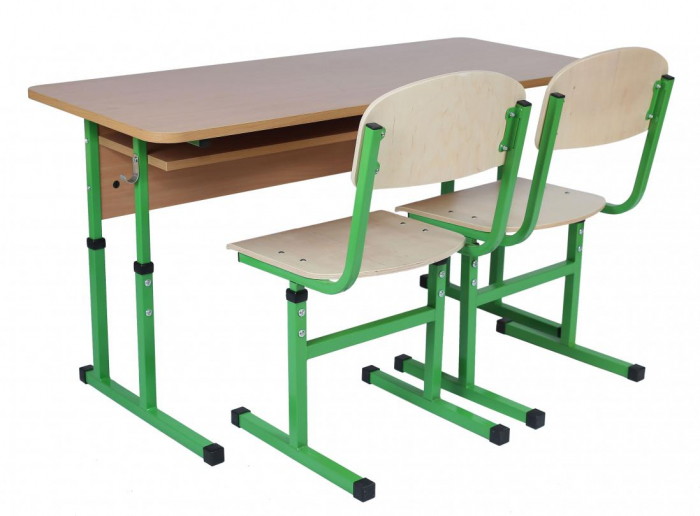 Set de masa cu 2 locuri cu raft, scaun No4-6 + în forma de T, tub pătrat, cu HPL [1]