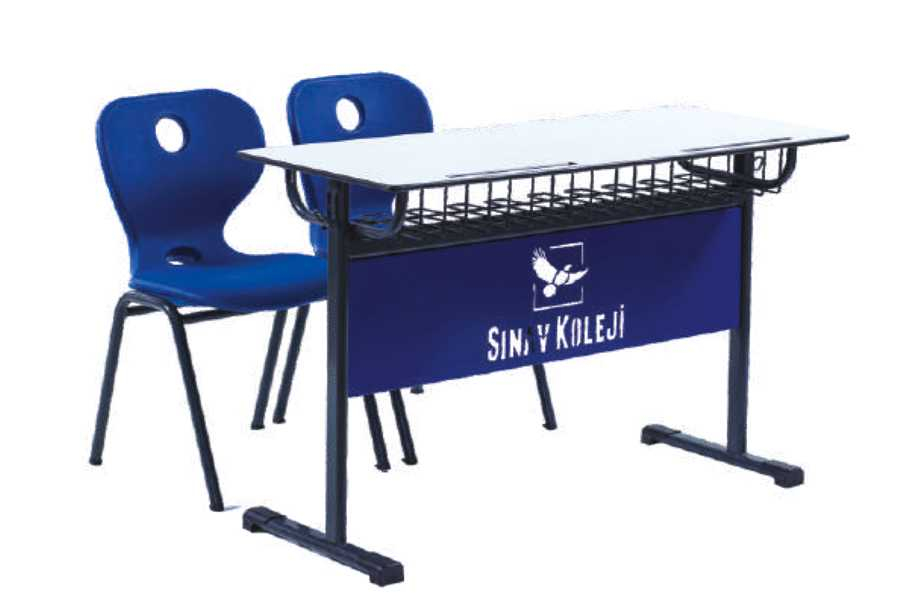 Set scaune si banca scolara dubla albastru [1]