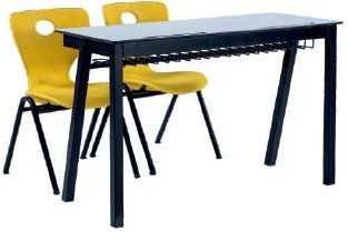 Set scaune si banca scolara dubla galben [1]