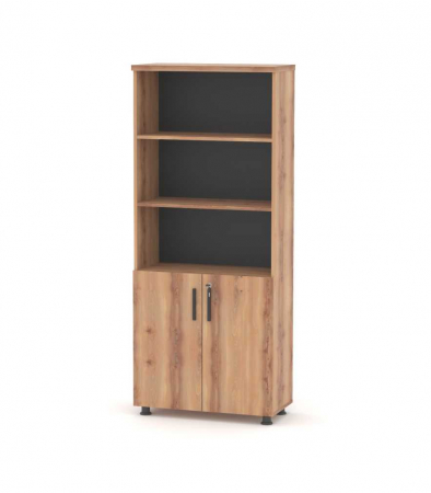 Dulapuri, Etajere si Cuiere - Biblioteca cu rafturi deschise si usi