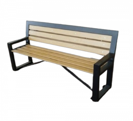 Mobilier exterior - Banca cu structură solidă din metal și lemn tip Werzalit