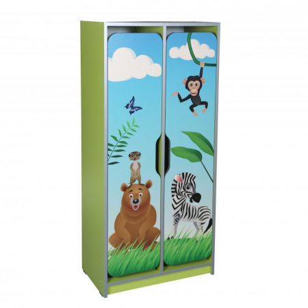 Mobilier tematic - Dulap cu doua usi pentru un vestiar cu imprimare foto "Savanna"