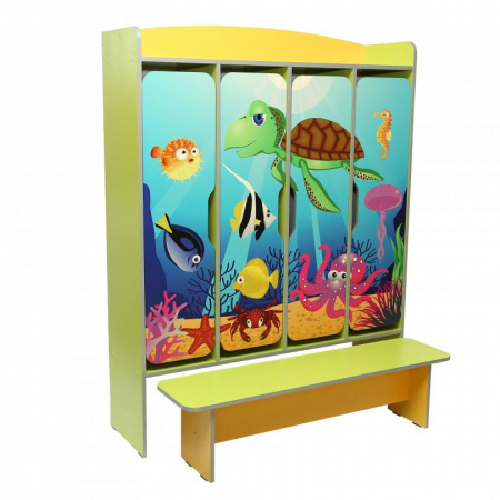 Mobilier tematic - Dulap cu patru uși cu imprimare foto "Lumea subacvatică"