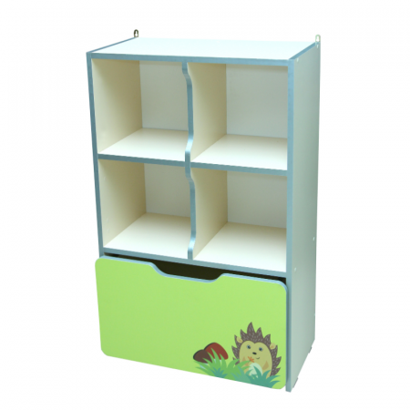 Depozitare si organizare - Dulap cu rafturi si usi pentru copii "Animale" No8
