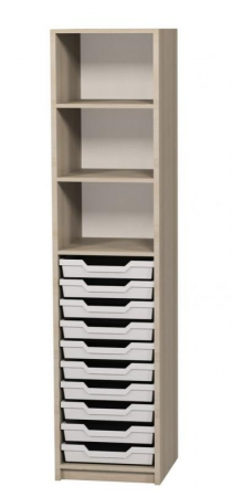 Mobilier scolar - Dulap natur cu rafturi si tavi