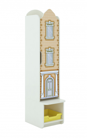 Mobilier tematic - Dulap pentru copii cu o singura usa cu imprimare foto "Oras vechi"