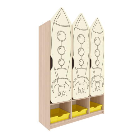 Mobilier tematic - Dulap pentru copii cu trei uși, cu imprimare foto "Universul misterios"