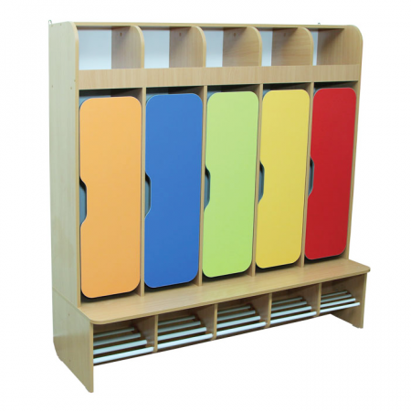 Depozitare si organizare - Dulap vestiar cu 5 usi colorate