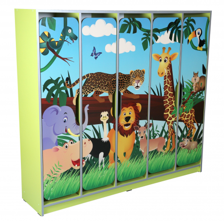 Mobilier tematic - Garderoba pentru copii cu cinci usi ‘‘Savanna’’