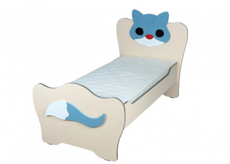 Patuturi si saltele - Pat pentru copii «Kitty» cu suprapuneri MDF, fara saltea