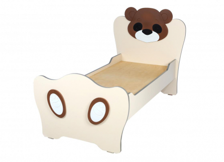 Patuturi si saltele - Pat pentru copii "Ursulet"" cu suprapuneri MDF, fara saltea