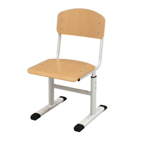 Banci si scaune sali de clasa - Scaun în formă de T tub plat-oval, cu acoperire HPL