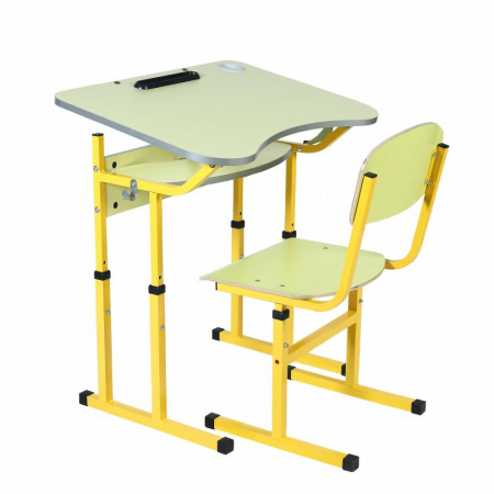 Mobilier scolar - Set scaun elev si masa cu reglarea unghiului de înclinare a mesei de Masa și un raft