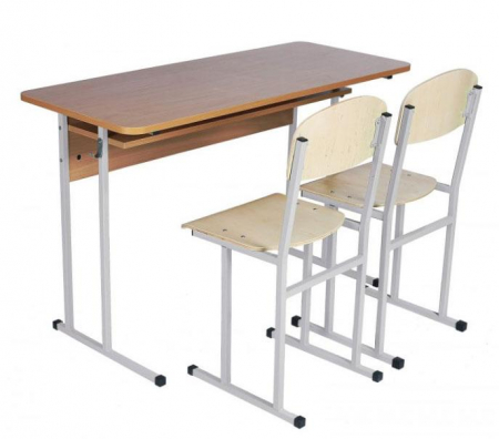 Banci si scaune sali de clasa - Set de masa cu 2 locuri cu raft, No6 si scune