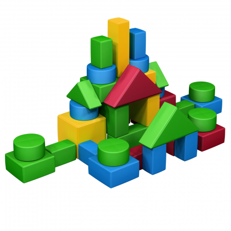 Set de mini poufuri forme geometrice