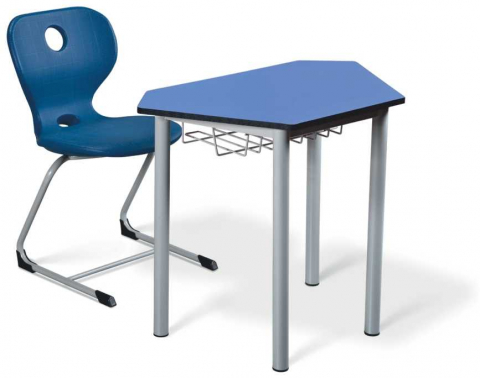 Banci si scaune sali de clasa - Set scaun si masa scolara individuala ALBASTRU