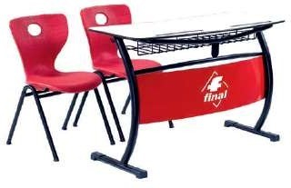 Banci si scaune sali de clasa - Set scaune si banca scolara dubla protectie picioare