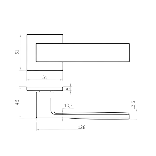 Mâner ușă interior ATRIA ECOVISION-S NEGRU (BLM) [2]