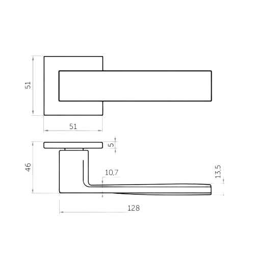 Mâner ușă interior REGULUS ECOVISION-S ALB (W) [2]