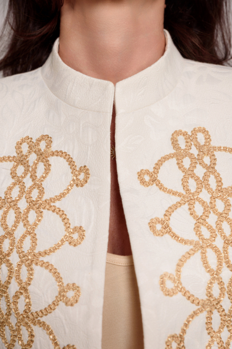 Sacou Effect elegant din brocart ivory [2]