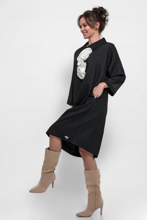 Rochie stofa marime mare cu accesoriu handmade [3]