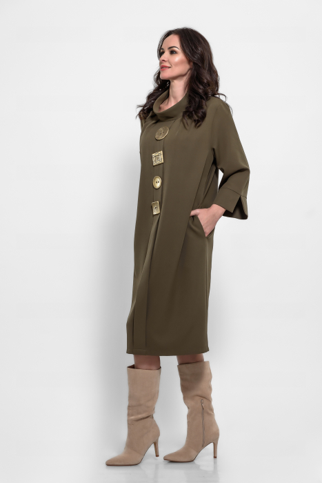 Rochie marime mare cu nasturi pretiosi aurii [2]