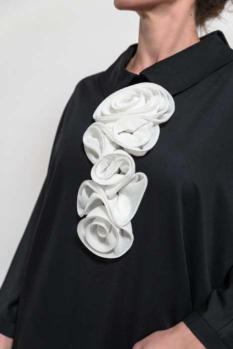 Rochie stofa marime mare cu accesoriu handmade [4]