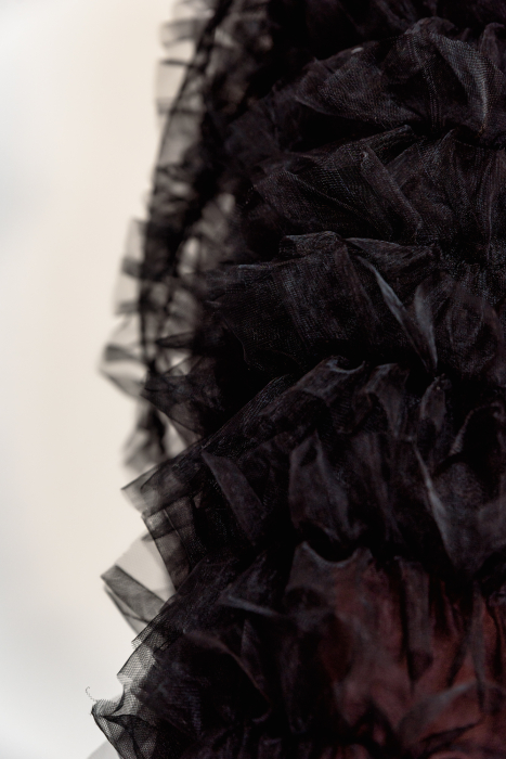 Fusta tulle cu volan, asimetrica, elastic in talie [3]